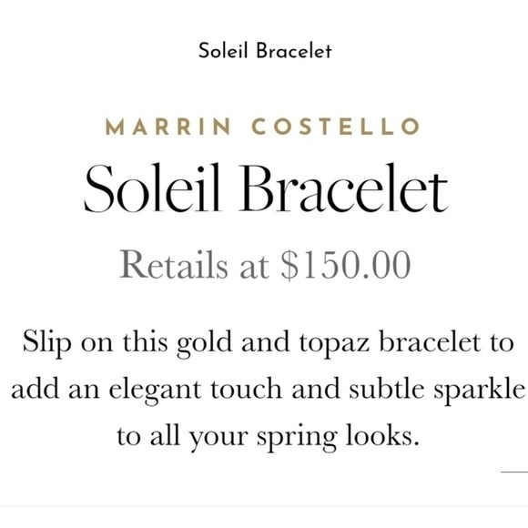 Marrin Costello x Cutateur Soleil Gold Bracelet w/ white topaz 7.25" NWT S22 - Picture 5 of 11